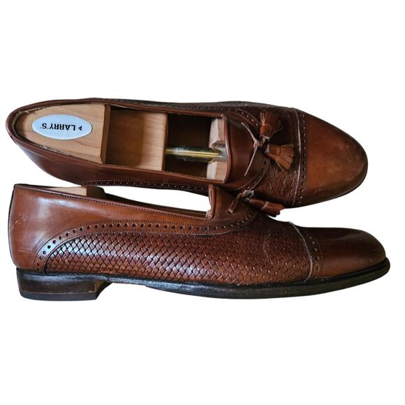 Bostonian Florentine Woven Leather Tassel Loafers Made in Italy Brown Size 9.5M main image 3